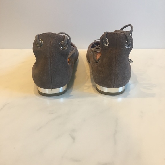 Halogen NELLA Lace-Up Ghillie Flats w/ silver heel - Picture 4 of 8